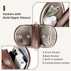 Small Crossbody Bag For Women With Handle And Adjustable Strap, Cell Phone Purse Cross Body With 2 Zipper Pockets-Coffee - DanaFashionstore
