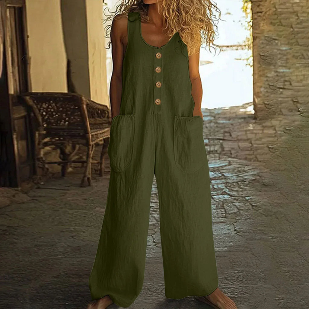 Sleeveless Wide Leg Jumpsuit 2026 - Casual One-Piece Jumpsuit - DanaFashionstore