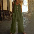 Sleeveless Wide Leg Jumpsuit 2026 - Casual One-Piece Jumpsuit - DanaFashionstore