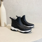 Fashion Color Blocking Thick Sole Low Top Women's Rain Boots - DanaFashionstore