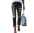 Women's Plus Size Ripped Jeans Trousers - DanaFashionstore