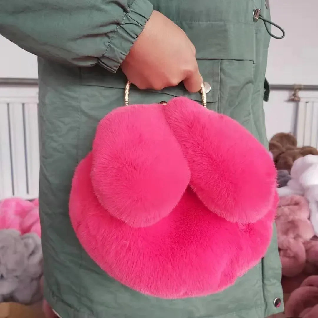 Fashion chain ear plush handbag - DanaFashionstore