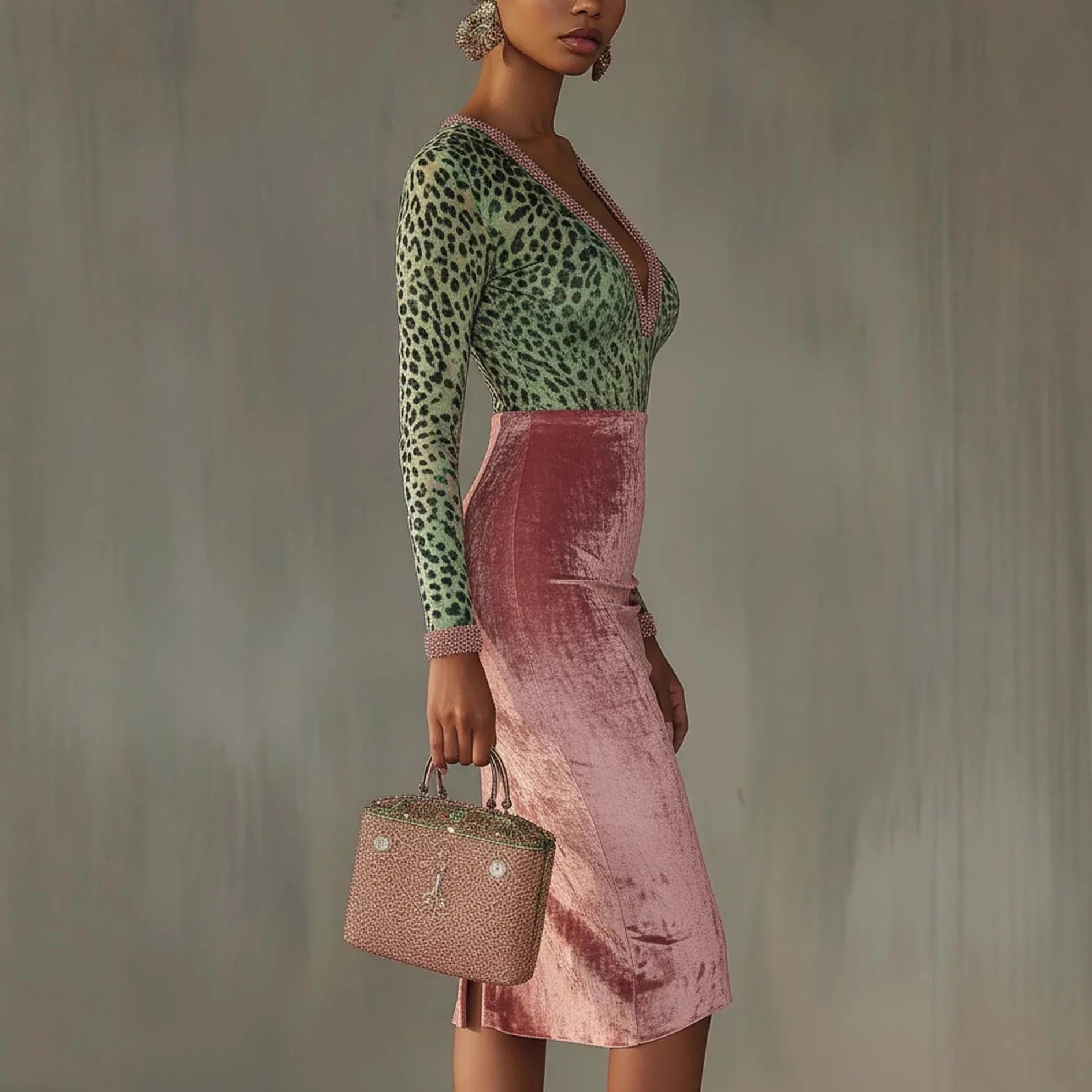 Shiny, Stretchy Velvet Bodycon High-waist Mermaid Skirt - DanaFashionstore