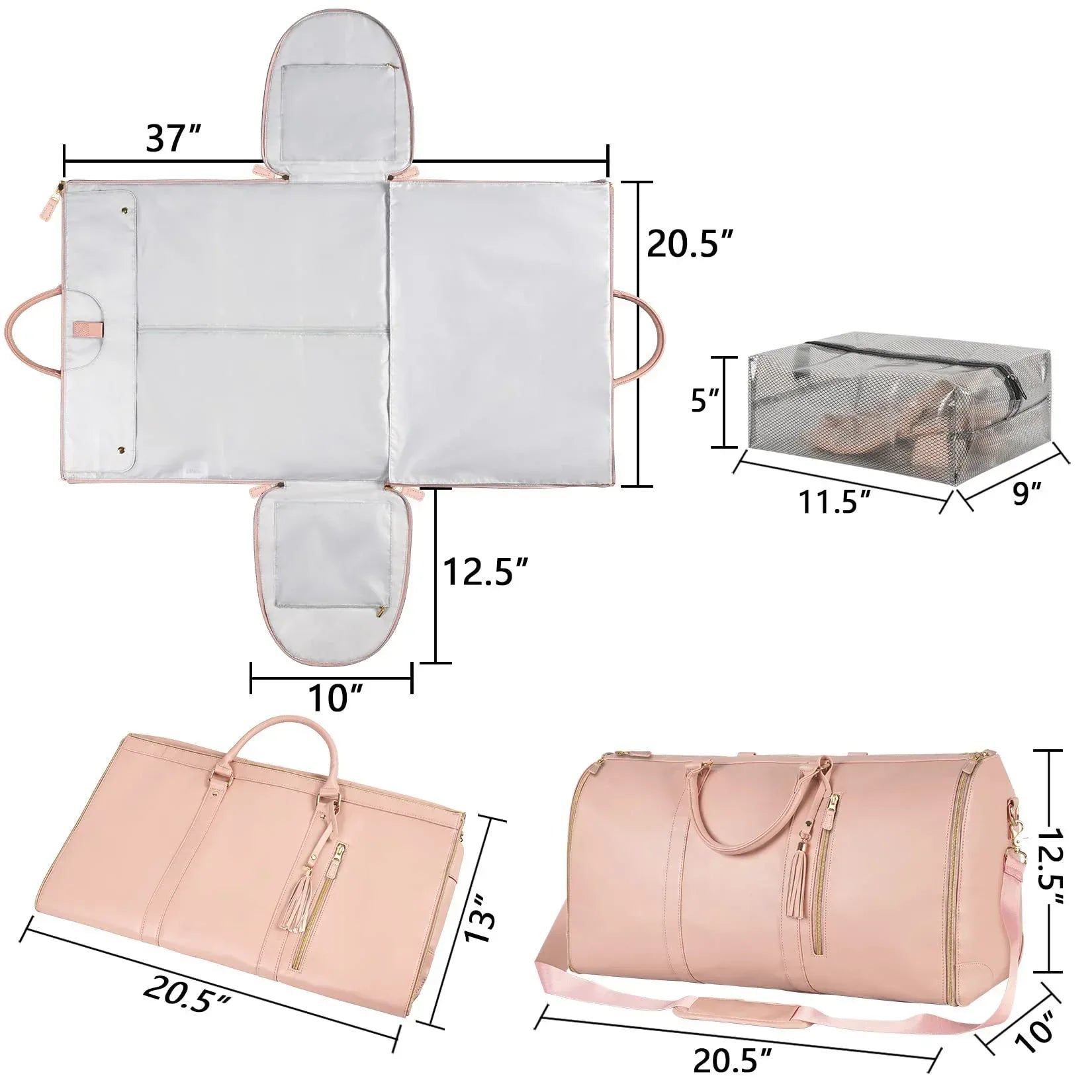 Large Capacity Travel Duffle Bag Women's Handbag Folding Suit Bag Waterproof Clothes Totes - DanaFashionstore