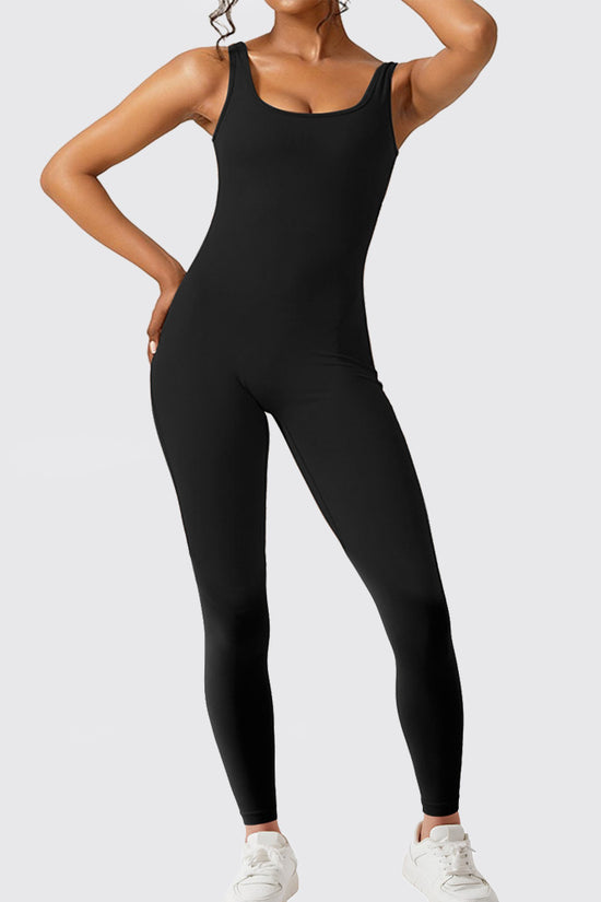 Women Sleeveless Flare Jumpsuits Fitness Yoga Long Pants