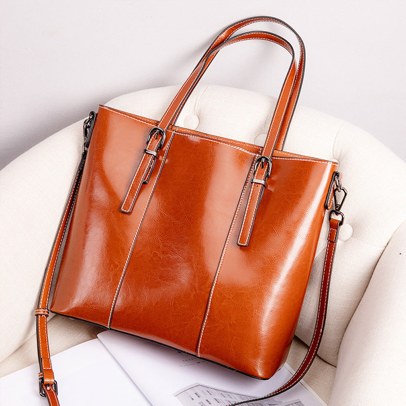 Genuine Leather Women's New Retro Large Capacity Fashion Shoulder Bag - Dana Fashion
