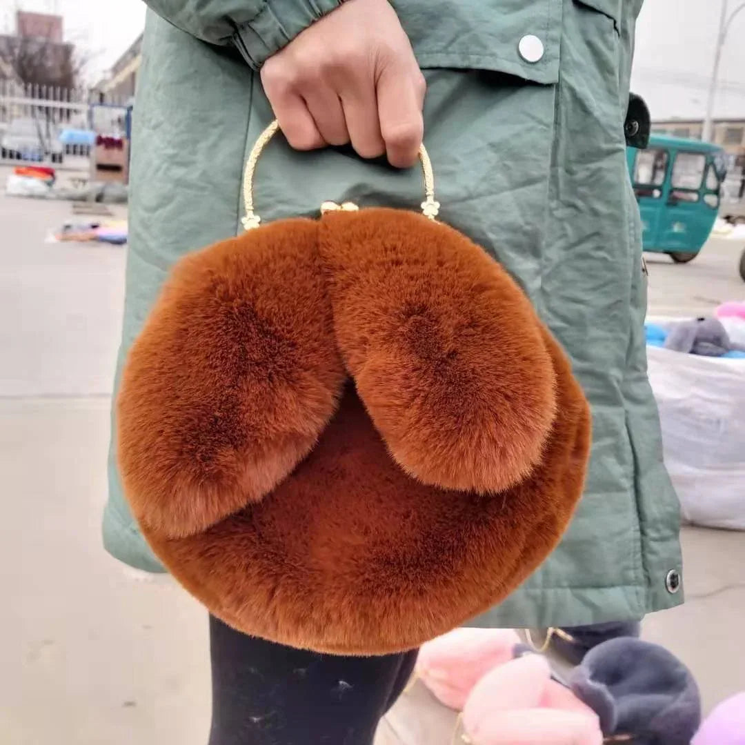 Fashion chain ear plush handbag - DanaFashionstore