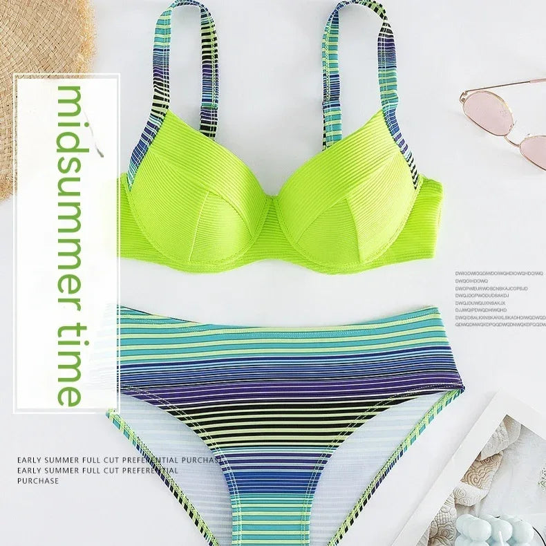 Printed Sexy Halter Bikini Women's Fashion Split - DanaFashionstore
