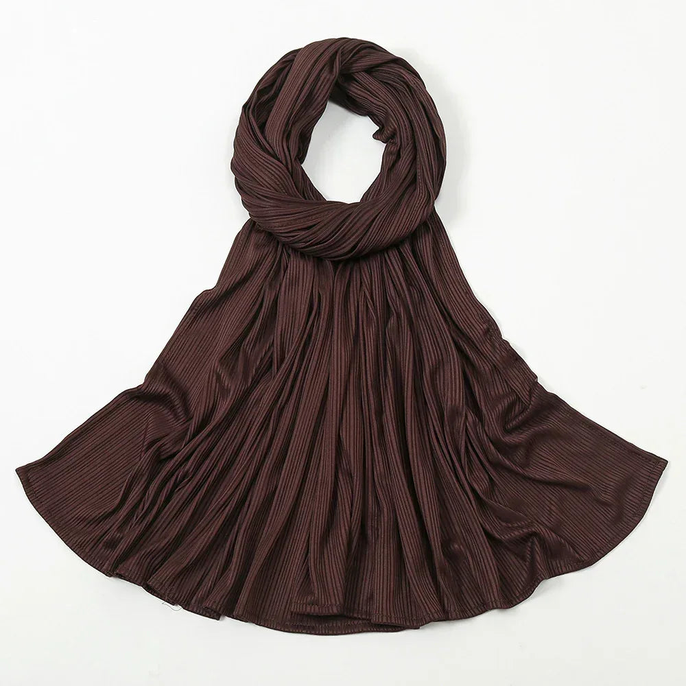 Women's Knitted Thread Cotton Striped Solid Color Scarf - DanaFashionstore