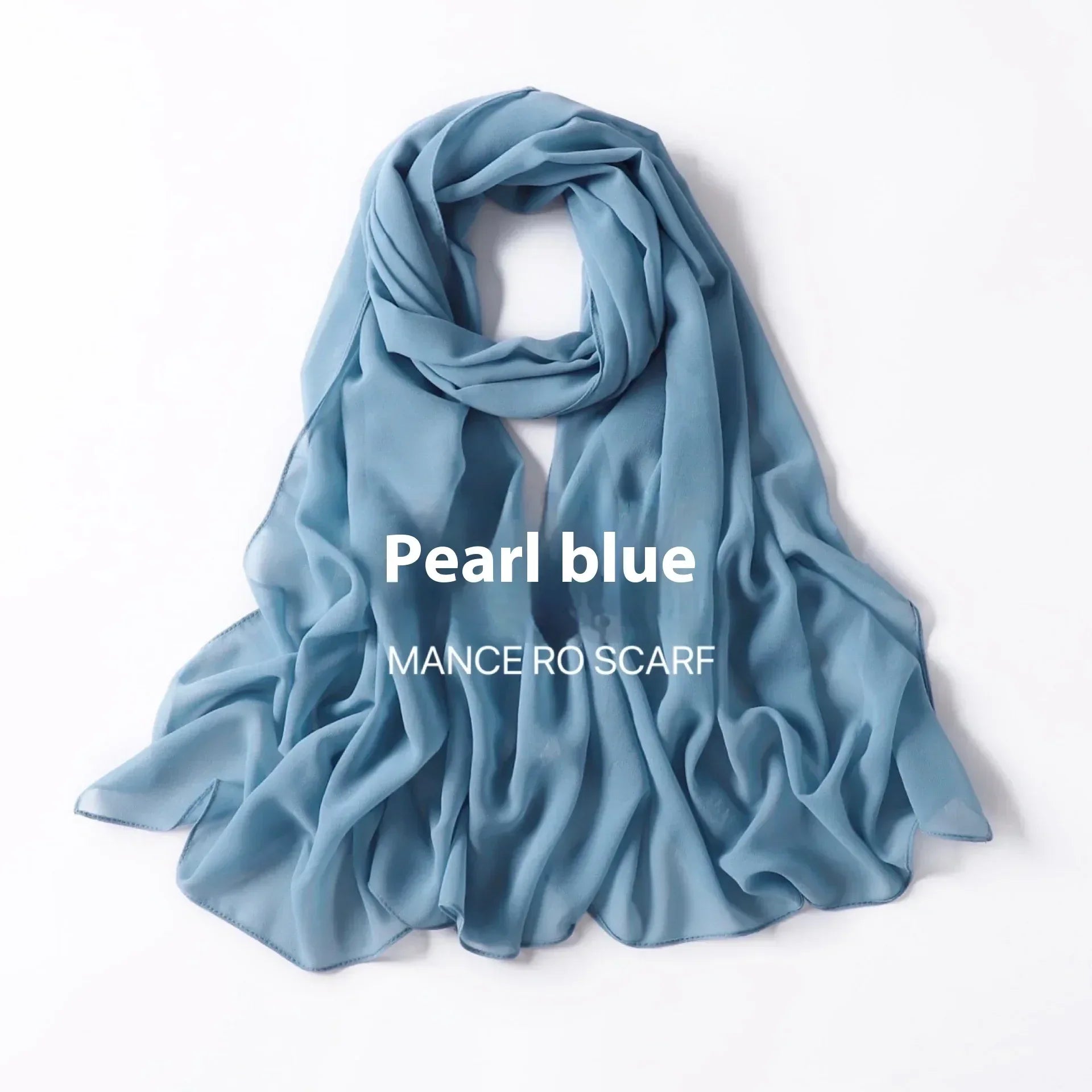 Pure Color Pearl Chiffon Scarf Headcloth Veil Chiffon Scarf - DanaFashionstore