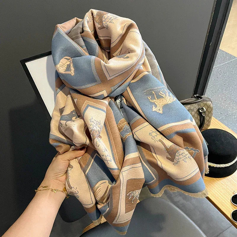 Carriage Artificial Cashmere Scarf Women's Dual-use Air Conditioning Shawl - DanaFashionstore