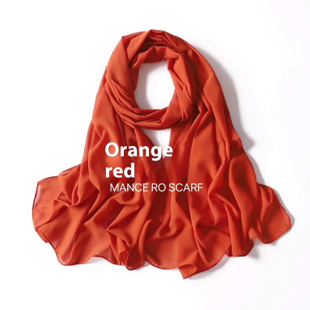 Pure Color Pearl Chiffon Scarf Headcloth Veil Chiffon Scarf - DanaFashionstore