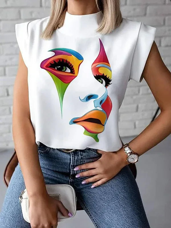 Women's Printed Sleeveless Casual Top - DanaFashionstore