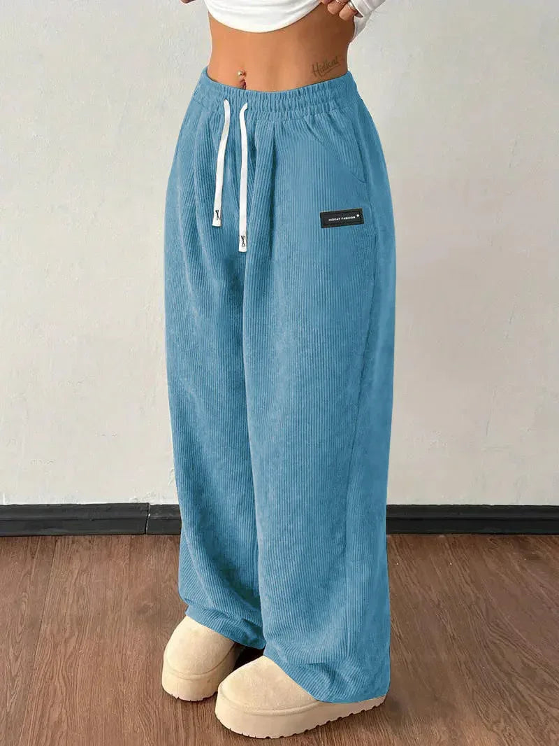 Loose Drawstring Solid Color Pocket Casual Versatile Pants Women's Pants - DanaFashionstore