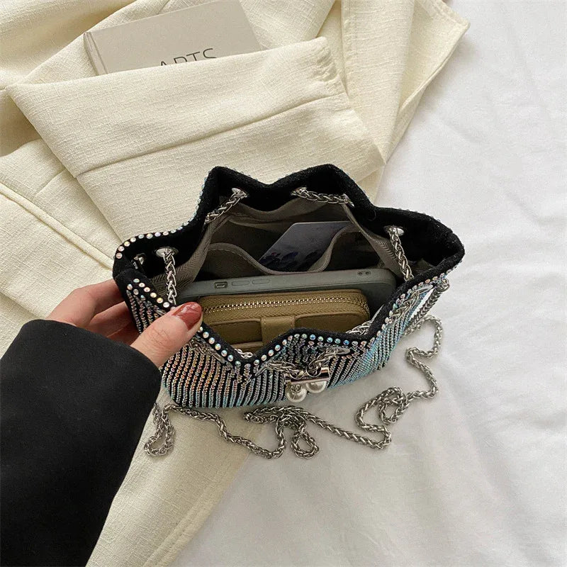 Diamond Drawstring High-grade Chain Crossbody Bag - DanaFashionstore