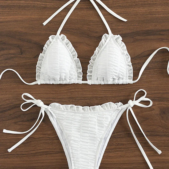 Women's Solid Color Stringy Selvedge Sexy Bikini - DanaFashionstore