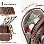 Small Crossbody Bag For Women With Handle And Adjustable Strap, Cell Phone Purse Cross Body With 2 Zipper Pockets-Coffee - DanaFashionstore