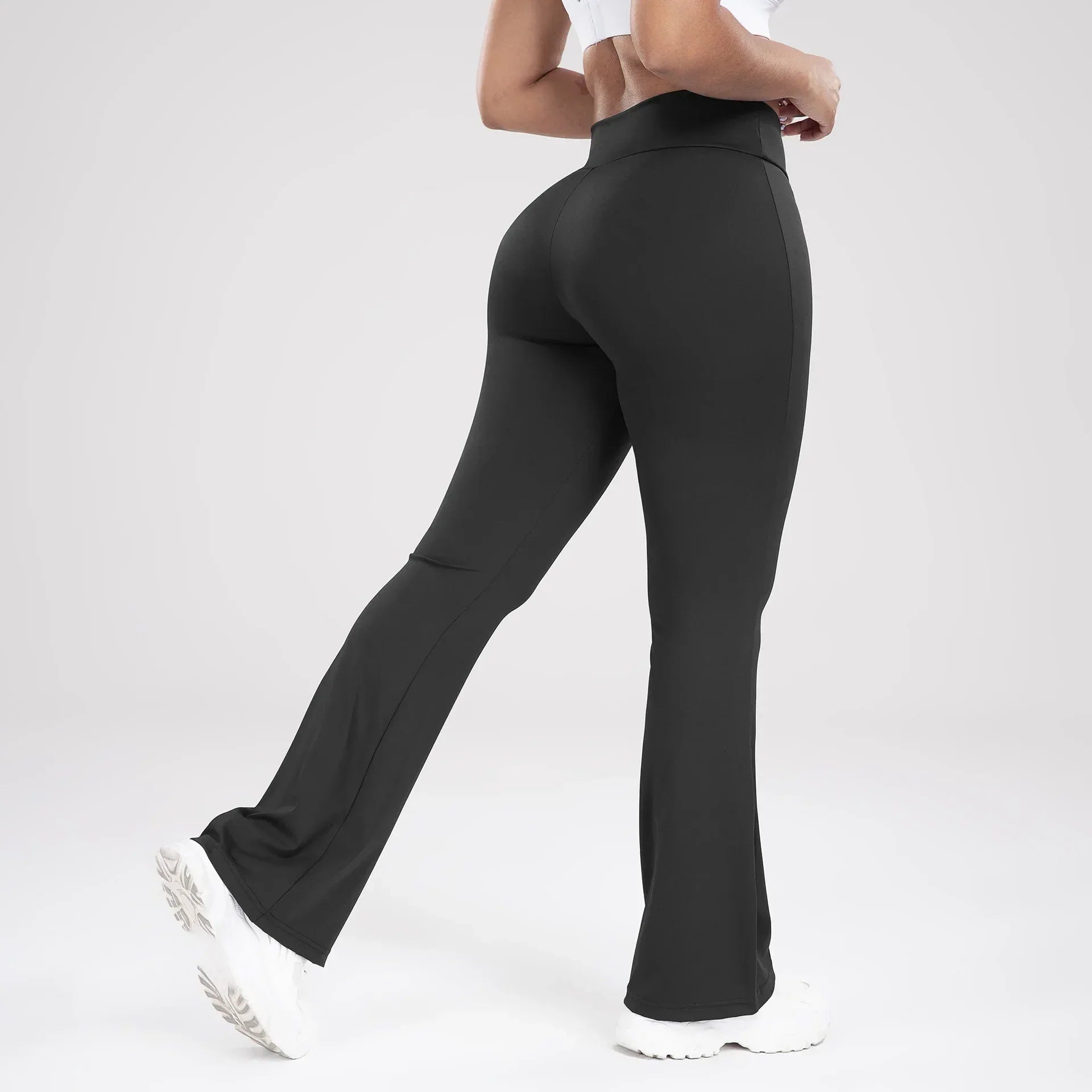 Cross Waist Side Pocket Leisure Sports Bell-bottom Pants Slim Fit Yoga Pants Women - DanaFashionstore