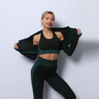 3PCS Yoga Set Seamless Sport Set Women Gym Clothing Leggings Women Crop Top Sports Bra Women Fitness Gym Set Womens Outfits Tracksuit - DanaFashionstore