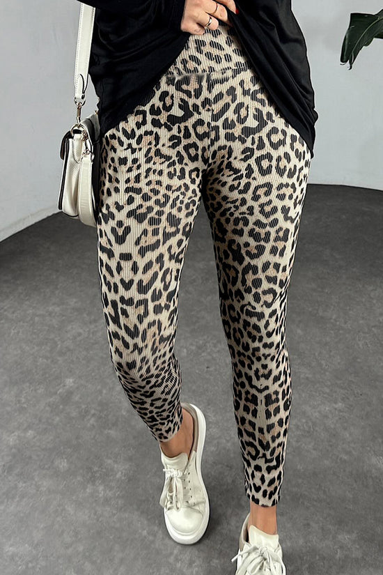 Comfortable High Waist Soft Leopard Print Home Trousers - Dana Fashion
