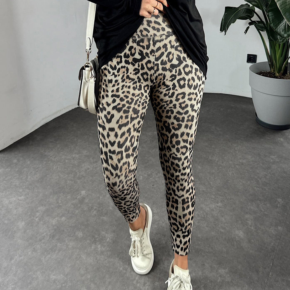 Comfortable High Waist Soft Leopard Print Home Trousers - Dana Fashion
