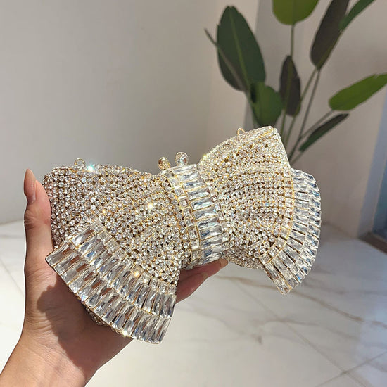 Fashion Metal Bow Clutch Crossbody Bag - Dana Fashion