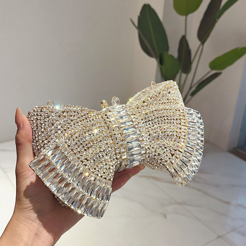 Fashion Metal Bow Clutch Crossbody Bag - Dana Fashion