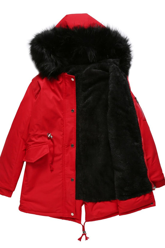 Parka Cotton-padded Coat Mid-length Hooded