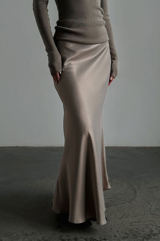 Fishtail Skirt Satin Satin Long