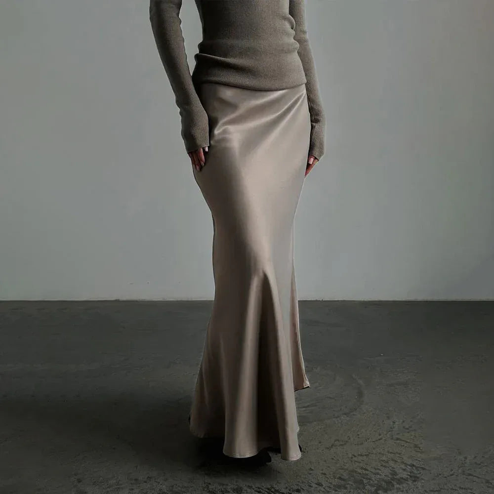 Fishtail Skirt Satin Satin Long - DanaFashionstore
