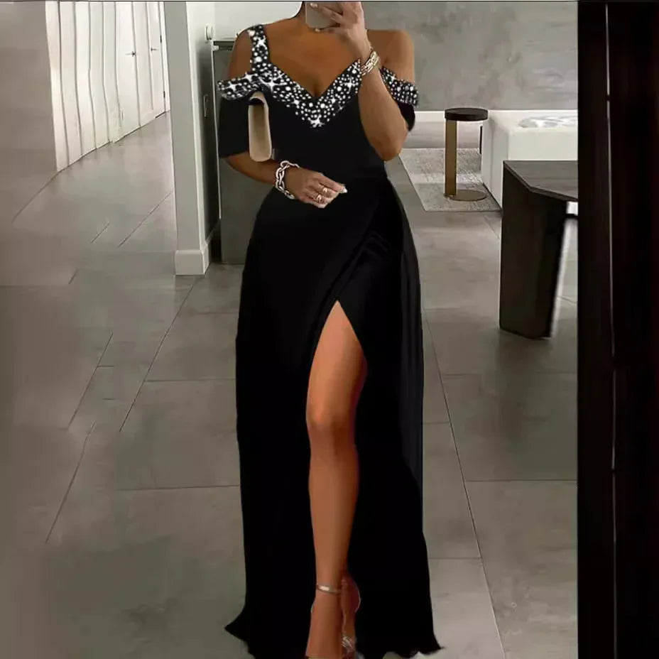 European And American Off-shoulder Spaghetti Strap Dress - DanaFashionstore