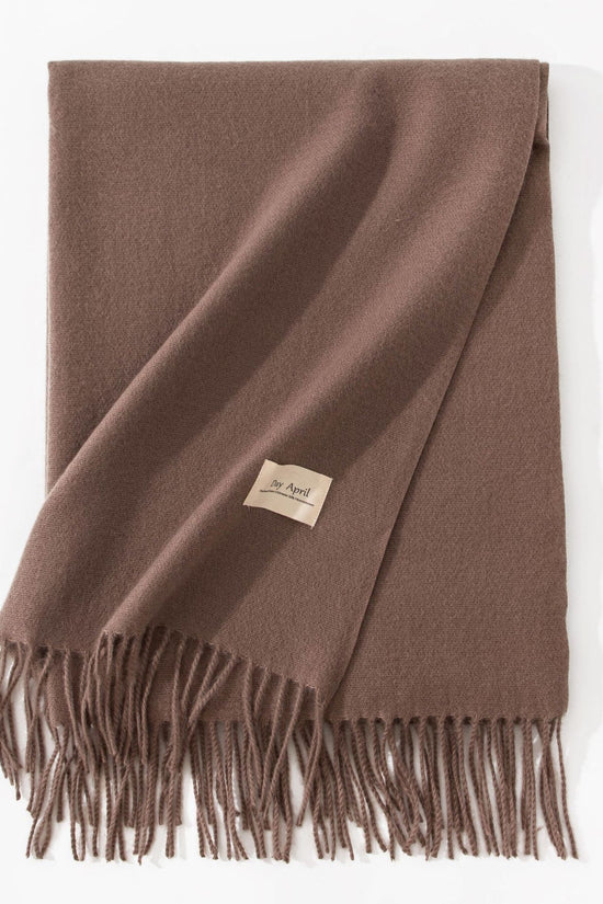 Pure Color Artificial Cashmere Scarf Women's Winter High-grade Shawl