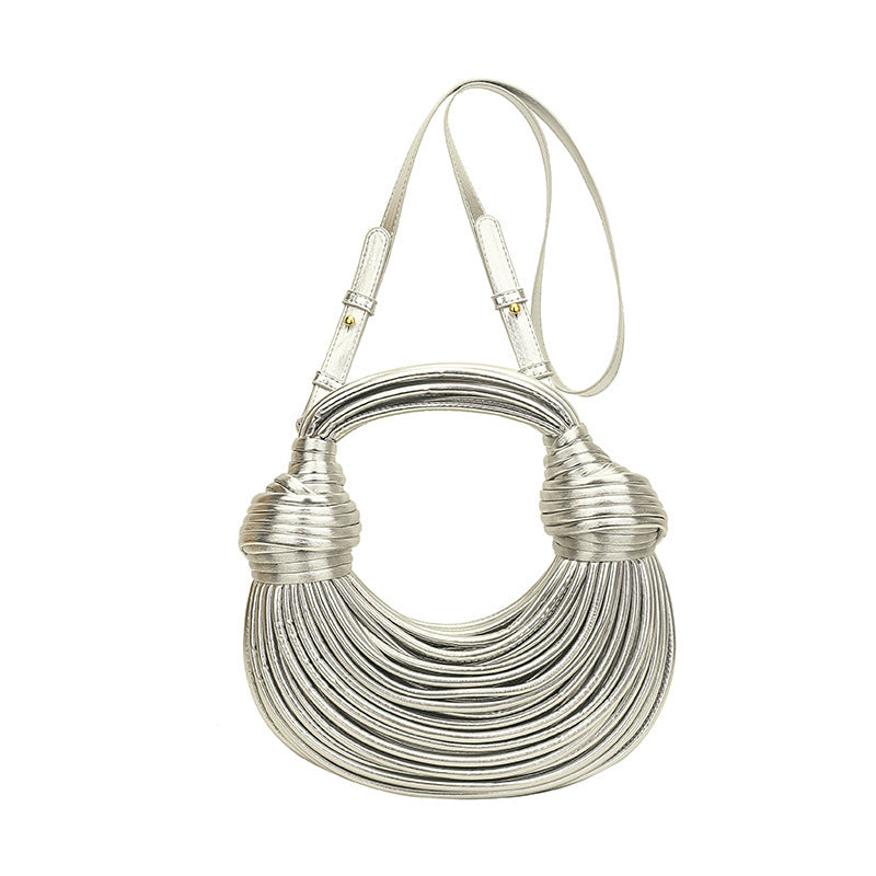 Instafamous Metal Noodles Underarm Bag Fashion Shiny Surface - Dana Fashion