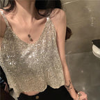V-neck Inner Match Glitter Camisole - DanaFashionstore