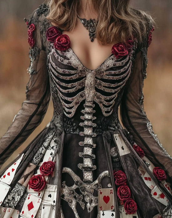 V-neck Long Sleeved Dress For Sexy And Spicy Girls