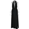 Halter Backless Silk Dress 2026 - V-Neck Bright Party Dress - DanaFashionstore
