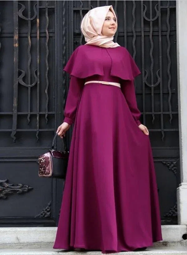 Plus Size Muslim Dress Cape - Elegant Hui Costume Arab National Robe for Women - DanaFashionstore