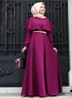 Plus Size Muslim Dress Cape - Elegant Hui Costume Arab National Robe for Women - DanaFashionstore