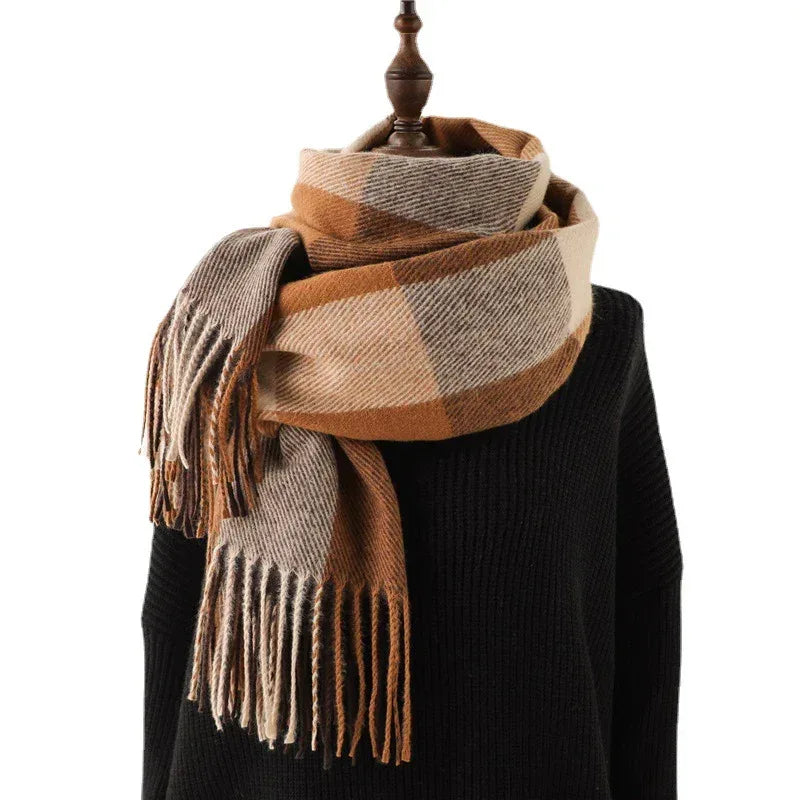 Thick Warm Outer Shawl Tassel South Korea Artificial Cashmere Scarf - DanaFashionstore