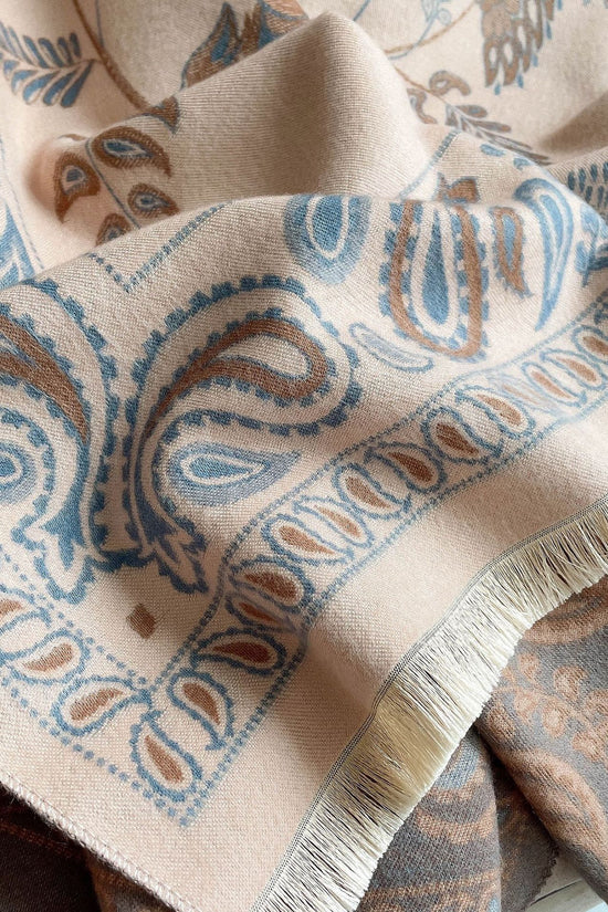 Women's Neck Warmer Office Blanket Cashmere-like Tassel Warm Scarf