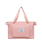 Foldable Travel Duffle Bag With Rhombus Sewing Design Large Capacity Fitness Handbag Portable Versatile Shoulder Bags Expandable Organizer - DanaFashionstore