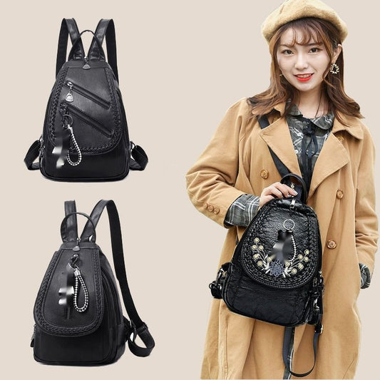 Backpack Ladies Dual-use Chest Bag Soft Leather - Dana Fashion