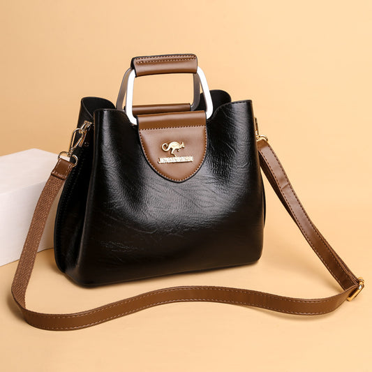 Large Capacity Totes Middle-aged High-grade Soft Leather Shoulder - Dana Fashion