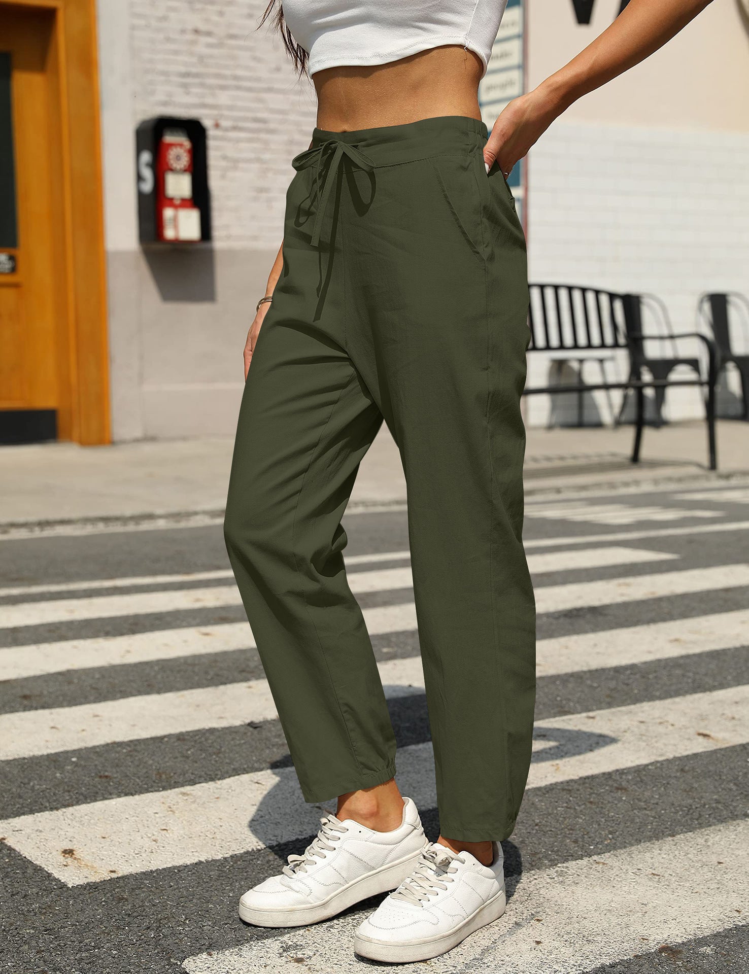 New Casual Linen Drawstring Pants For Women - Comfortable & Stylish - Dana Fashion
