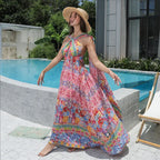 Women's Floral Large Hem Dress 2026 - Flowing A-Line Dress - DanaFashionstore