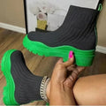 Fashion Sock Boots Platform Chunky Heels Shoes Women - DanaFashionstore