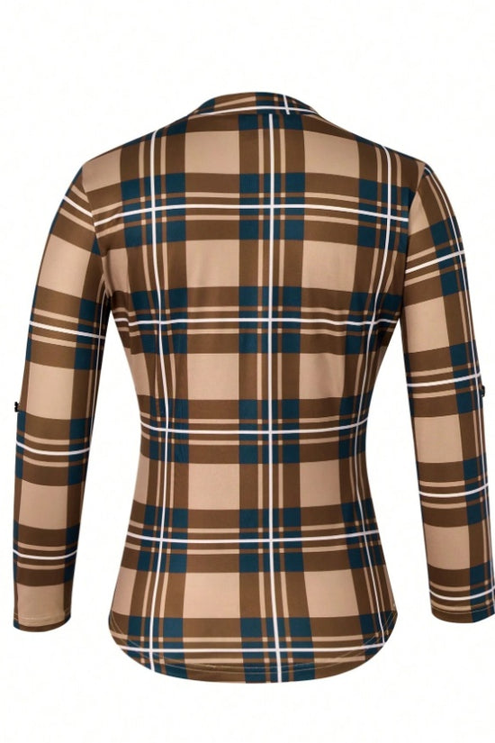 Women's Plaid Notch Neck Criss Cross Tie Short Sleeve T-Shirt