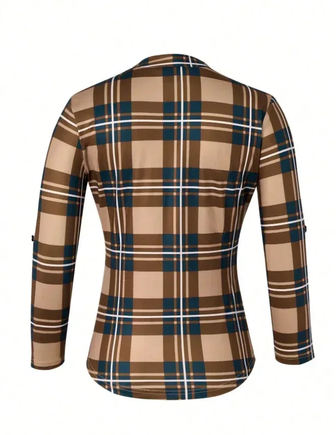 Women's Plaid Notch Neck Criss Cross Tie Short Sleeve T-Shirt - DanaFashionstore