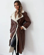 Winter Jacket With Belt Fashion Double Breasted Lapel Windbreaker Women's Long Trench Coat Mid-length Overcoat Clothing - DanaFashionstore