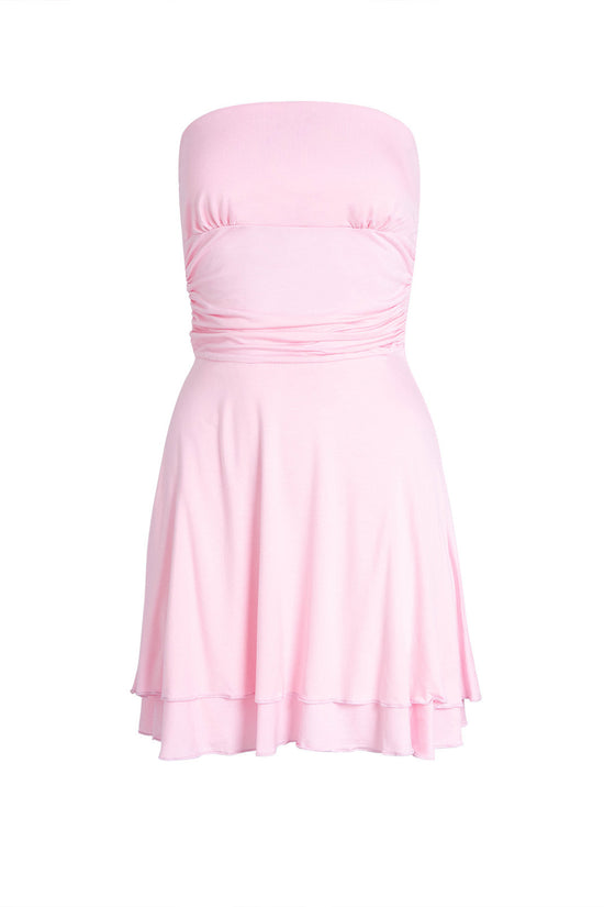 Y2K Tube-top Short Dress Summer Sexy Pleated Tight Dresses For Womens Clothing